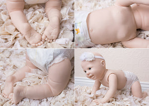* Amelia, 10 Month Old (25" Reborn Doll Kit) Crawler with Torso, by Pat Moulton