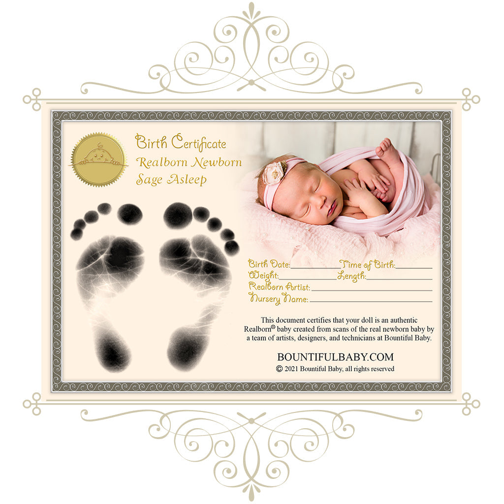 ^*Realborn® Newborn Sage Sleeping (18" Reborn Doll Kit)