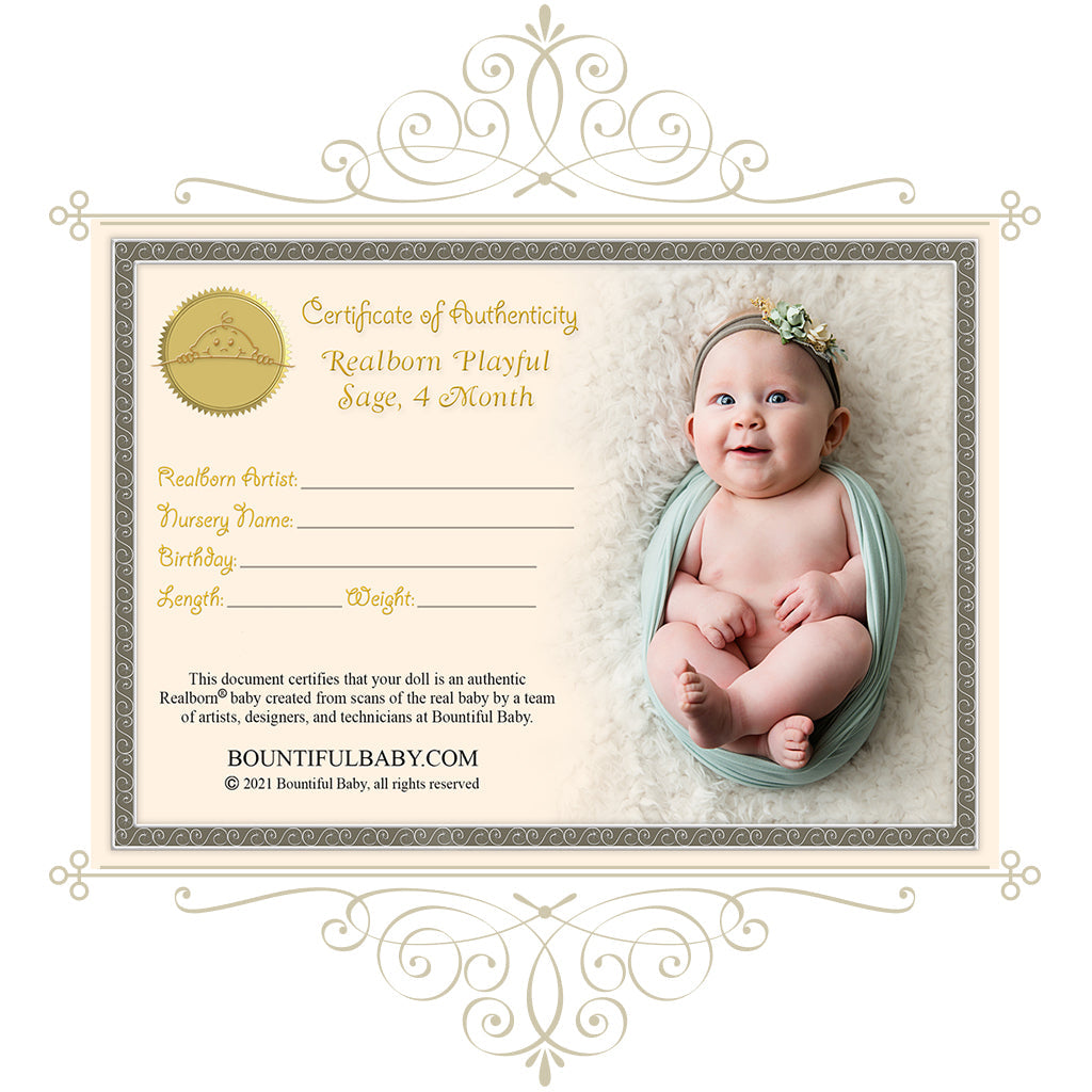 ^*Realborn® Playful Sage - 4 Month (23" Reborn Doll Kit)