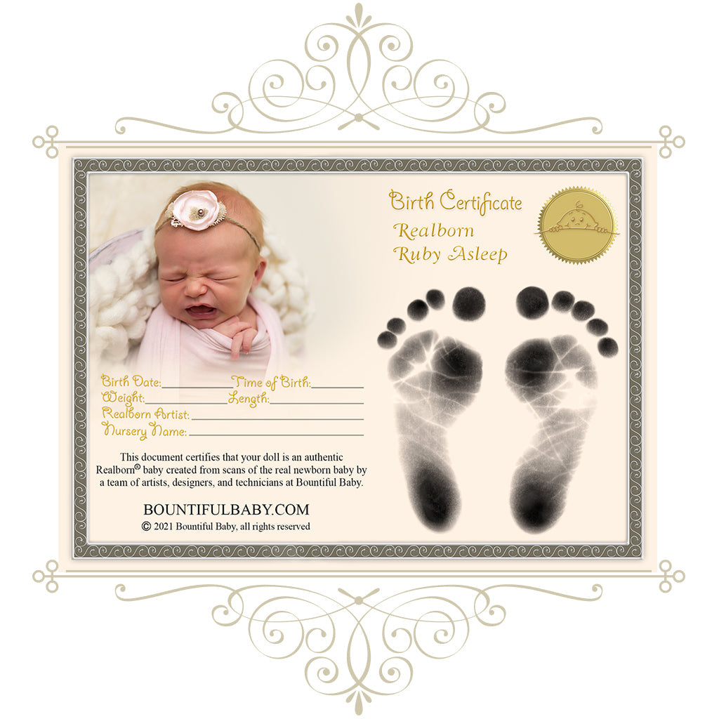 ^*Realborn® Ruby Sleeping (19-20" Reborn Doll Kit)