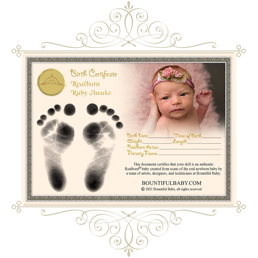 ^*Realborn® Ruby Awake (20" Reborn Doll Kit)