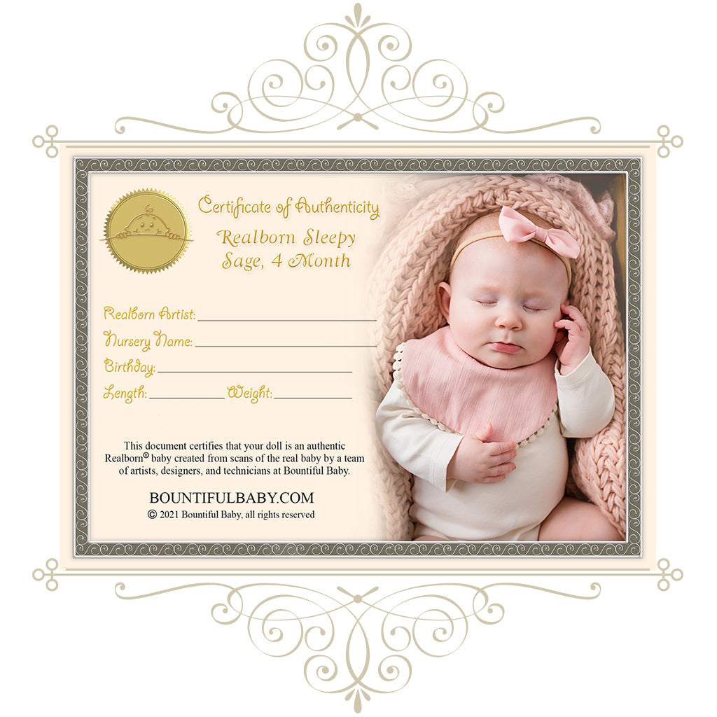 ^* Realborn® Sleepy Sage - 4 Month (23" Reborn Doll Kit)