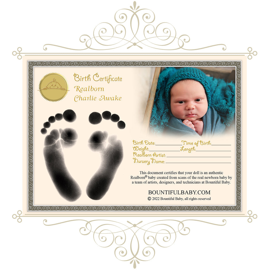 *Realborn® Charlie Awake (19" Reborn Doll Kit)